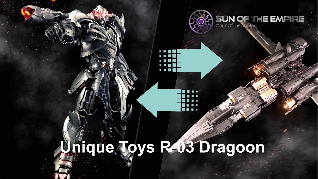 Unique Toys R-03 Dragoon | TLK Movie Masterpiece Megatron Transformation guide & Q.Review 180