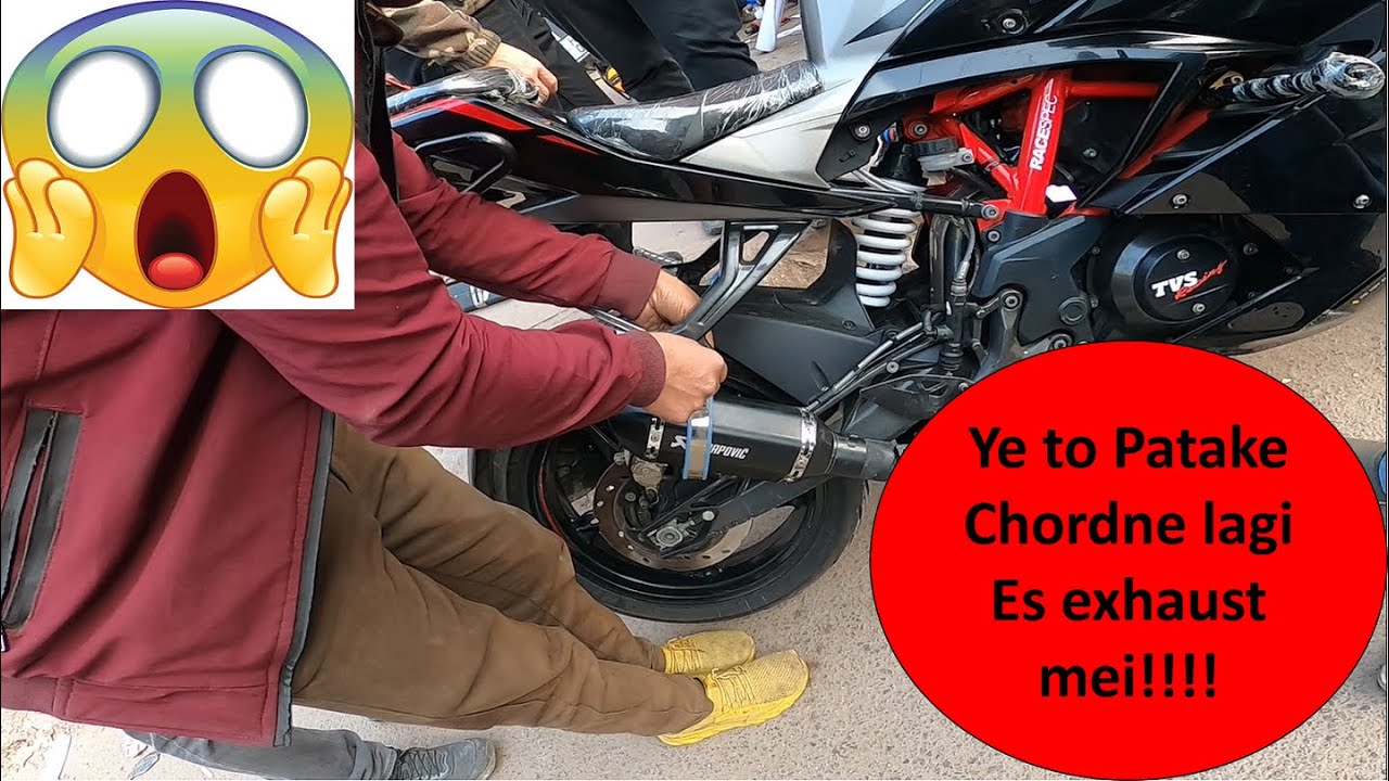 Install Akrapovic exhaust in new bike Apache RR310 Bs6 2022.🏍🏍🔥🔥💥💥😎 #apacherr310, #Akrapovicexhaust,