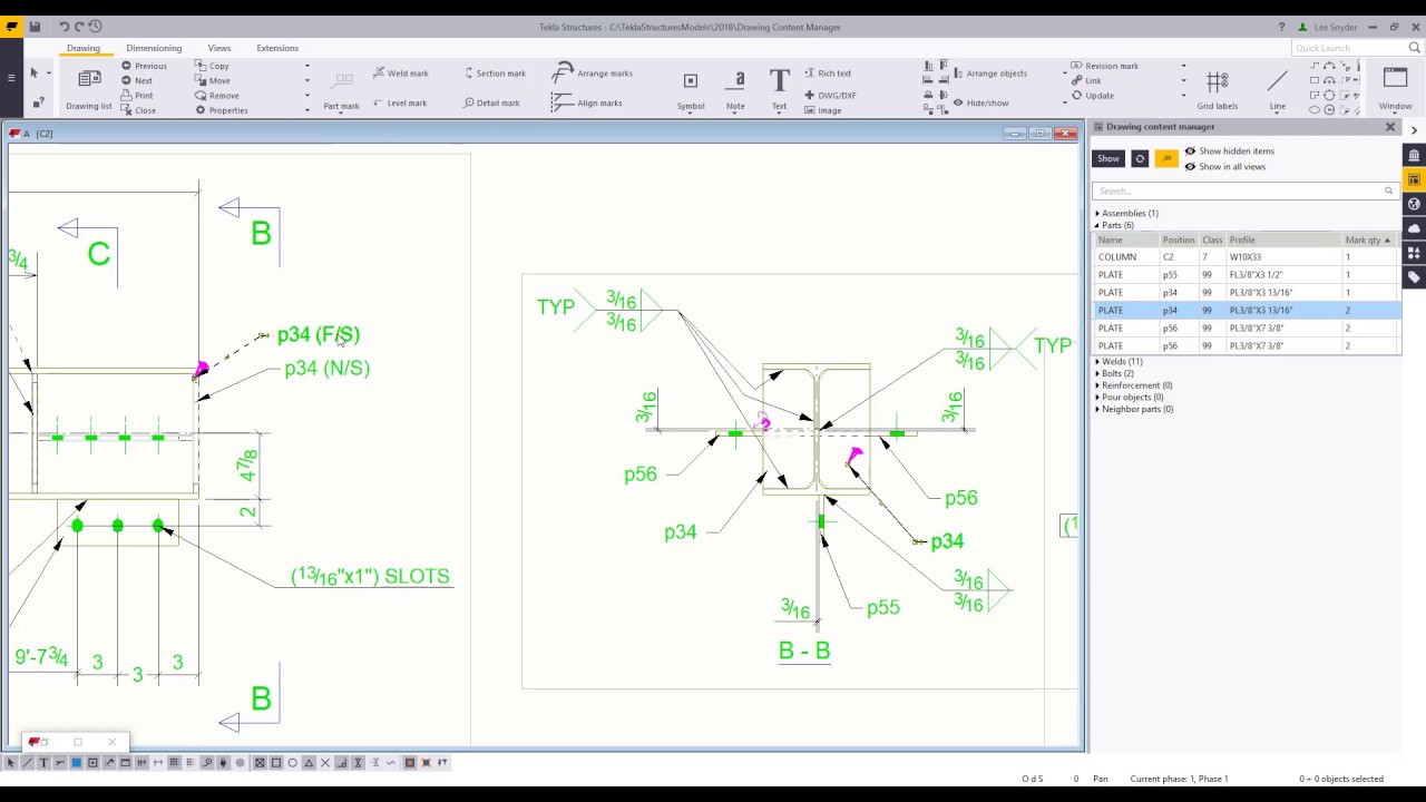 Tekla Structures 2018 New Feature - New Ways to Manage Drawing Content