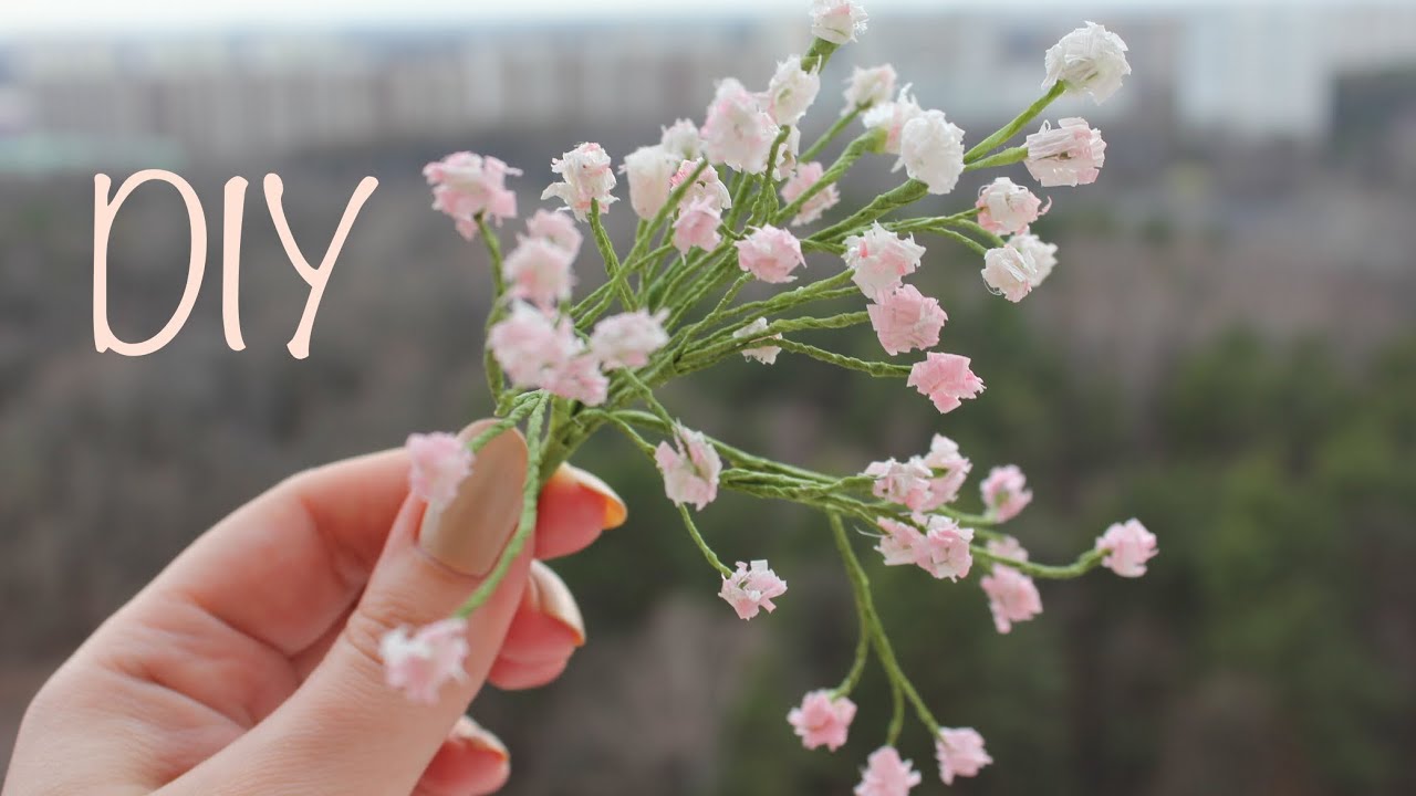 Как сделать Гипсофилу / DIY Paper Baby breath Flowers