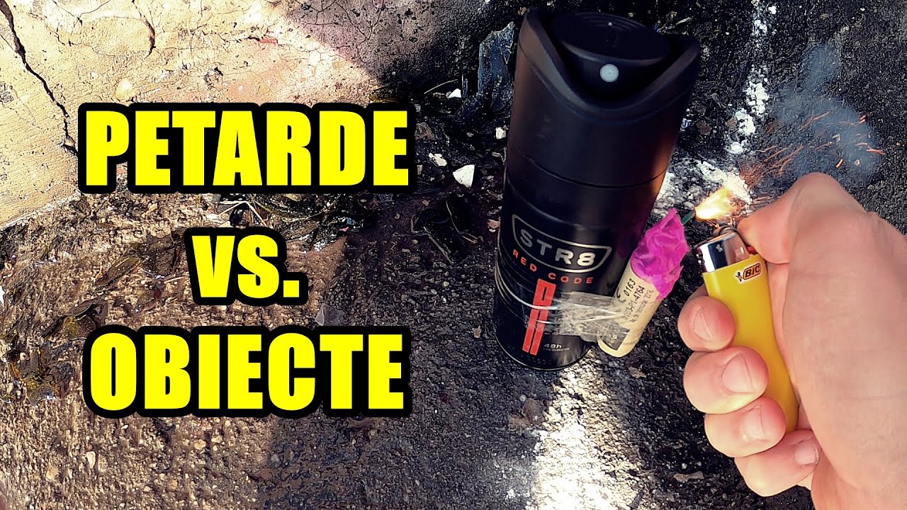 TESTEZ PETARDE PE OBIECTE (SPRAY, NUCA DE COCOS, BERE ETC.) - Experiment Grigore Varlam