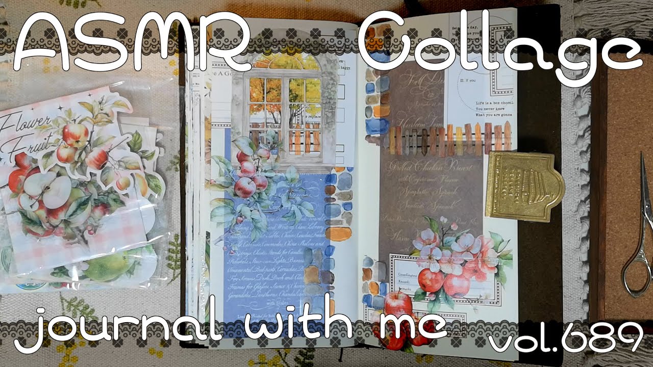 ASMR｜『秋の窓辺』をテーマにコラージュ｜collages｜journal with me【vol.689】
