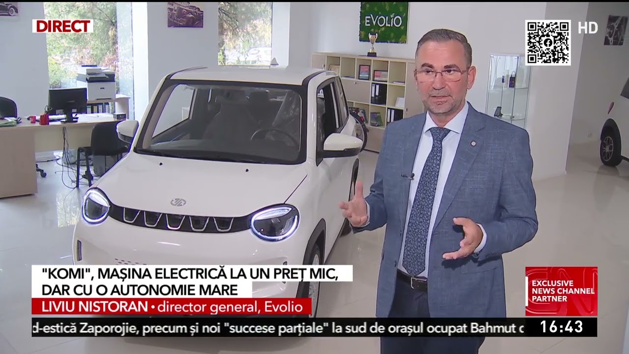 Evolio a lansat Komi, maşina electrică cu 4 locuri, autonomie de p&acirc;nă la 400 de kilometri