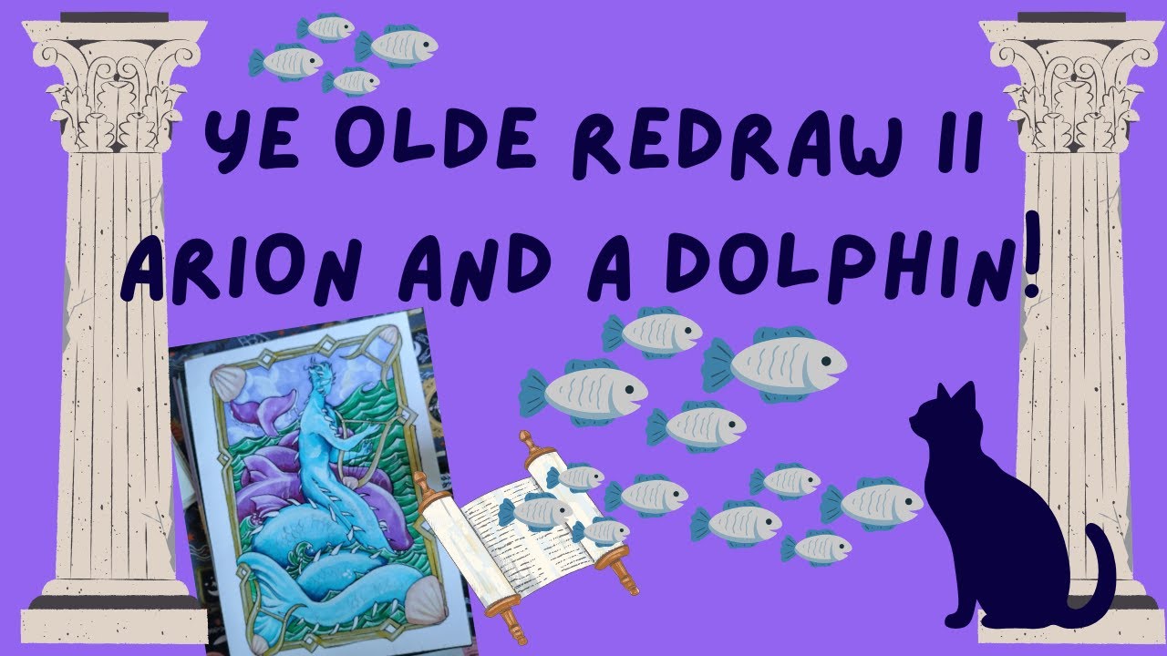 🪉 🐬 🧜‍♂️ Ye Olde Redraw! 🧜‍♂️🐬🪉 And I try some Pebeo Studio Gouache :)