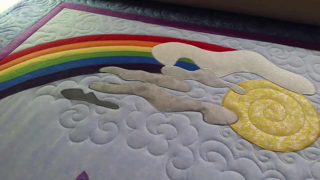 Clouds free motion Gammill longarm quilting hand guided