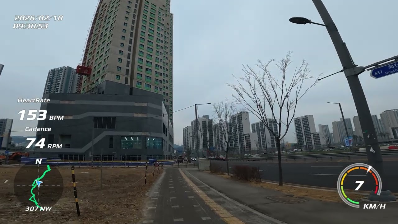 Running in Korea/Yangju cloudy weather 4K Virtual Run 55min 7.7km POV