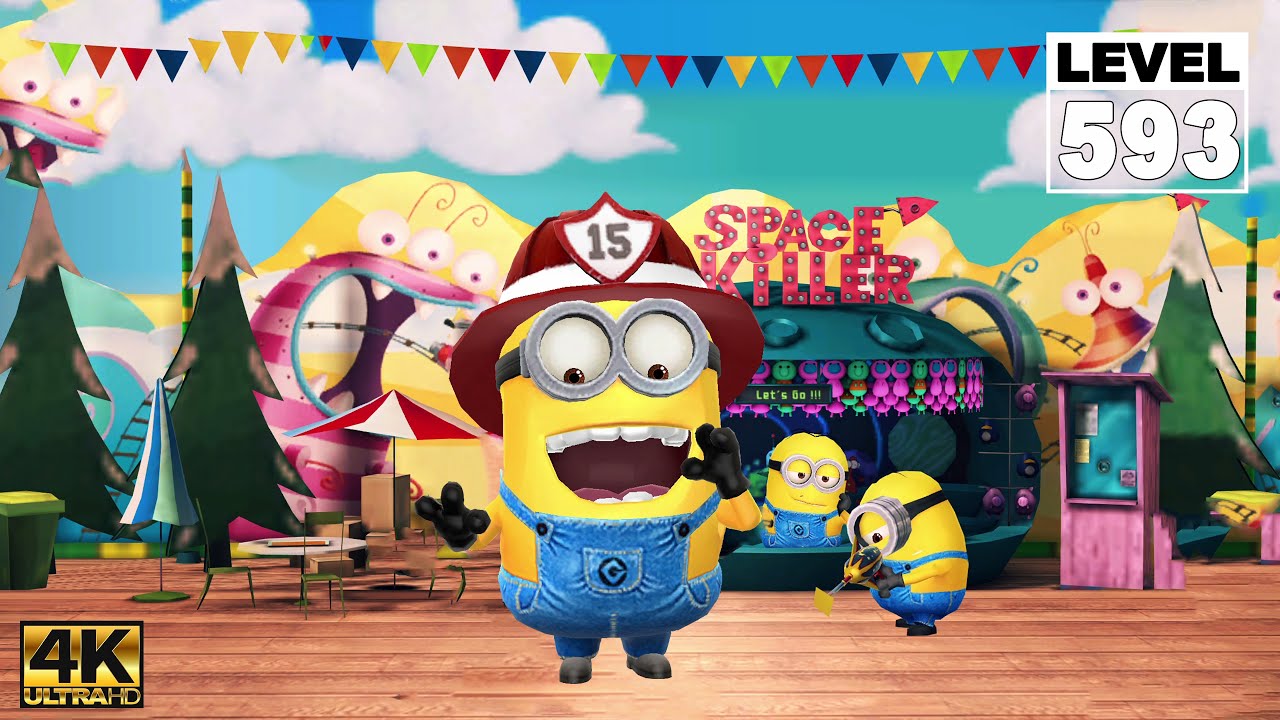 Minion Rush Firefighter Minion visit a secret area 6 times at Super Silly Fun Land | LEVEL 593 | 4K