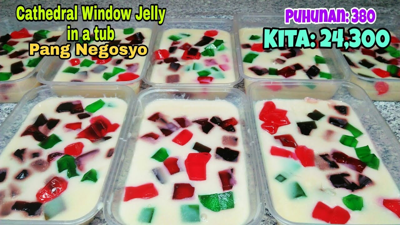 Cathedral Window Jelly in a Tub/Idea Pang Negosyo Malaki ang kita!