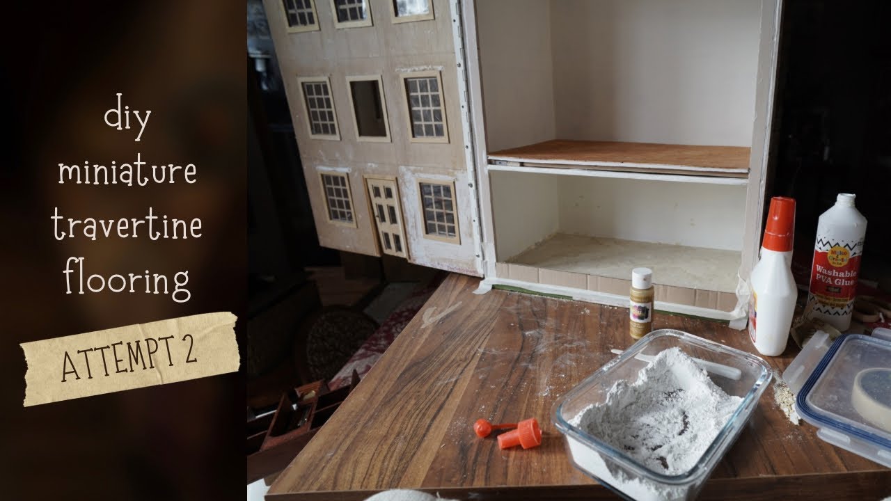 Making Travertine Flooring for My 1:12th Scale Doll's House - Attempt 2! Dollhouse Diary: Part 10