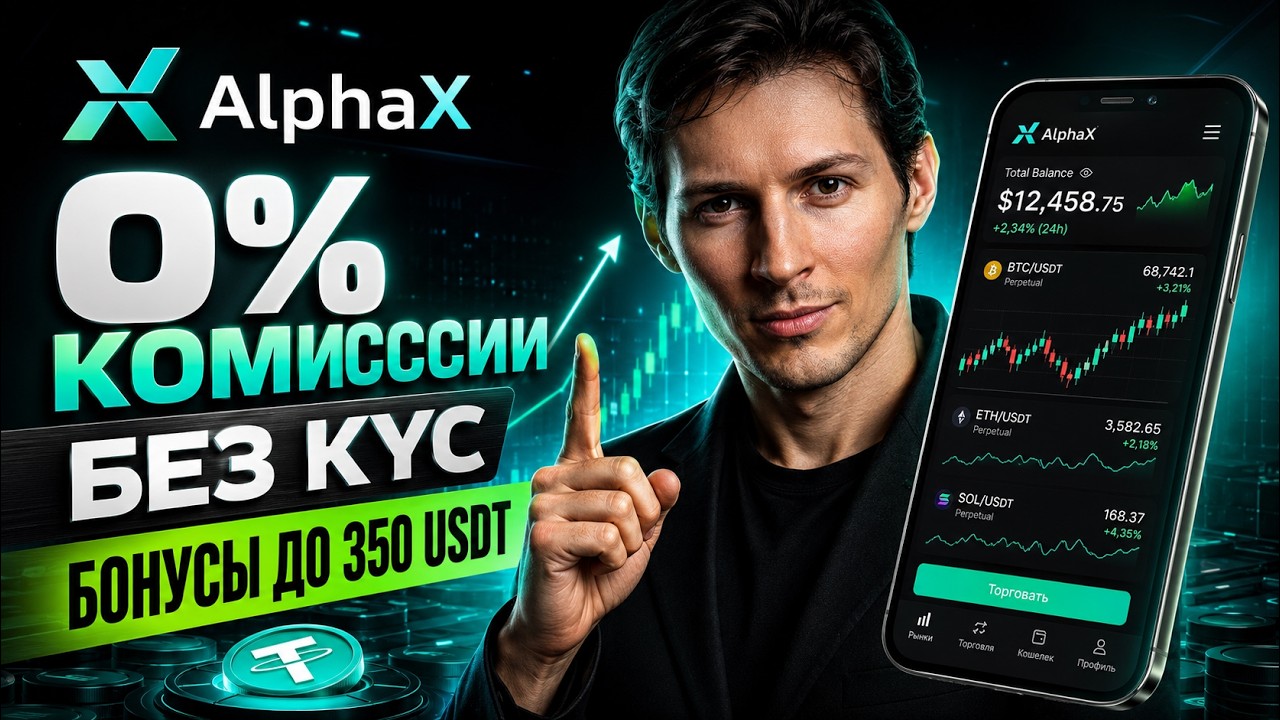 AlphaX биржа без KYC и с 0% комиссий 💯 Как получить бонусы? НУЛЕВЫЕ КОМИССИИ 🤑 NO KYC EXCHANGE