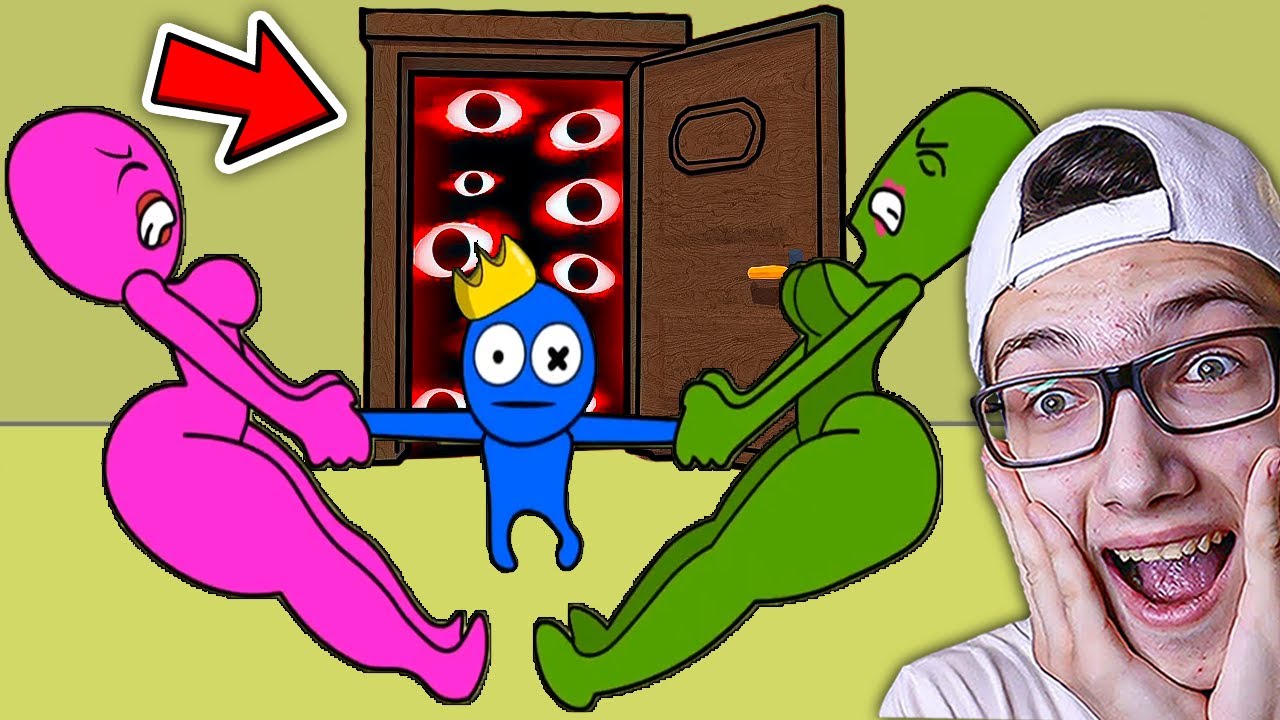 СИНИЙ ДРУГ и ХАГИ ВАГИ vs 100 ДВЕРЕЙ ROBLOX 🌈🚪 РАДУЖНЫЕ ДРУЗЬЯ в ПОППИ ПЛЕЙТАЙМ