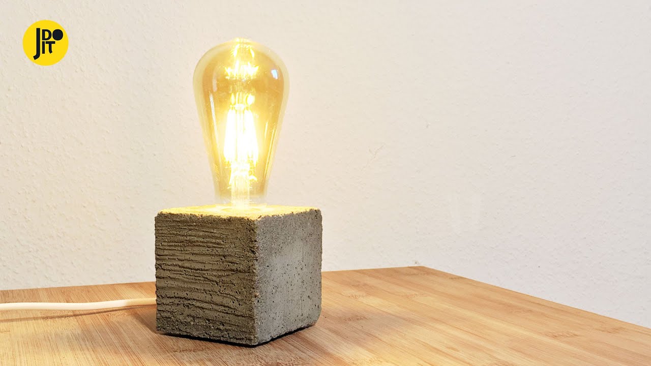 Concrete Lamp with Wood Grain Texture | DIY Project