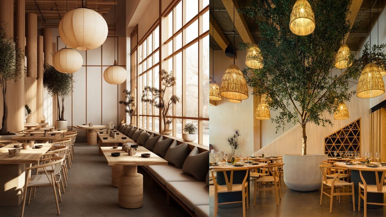 TOP 50 Wood interior design for restaurant.