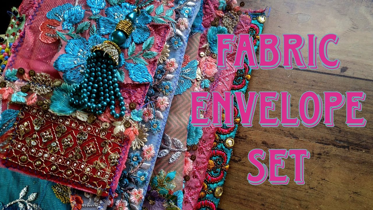 Teal/pink fabric envelope set | flip through | boho needs