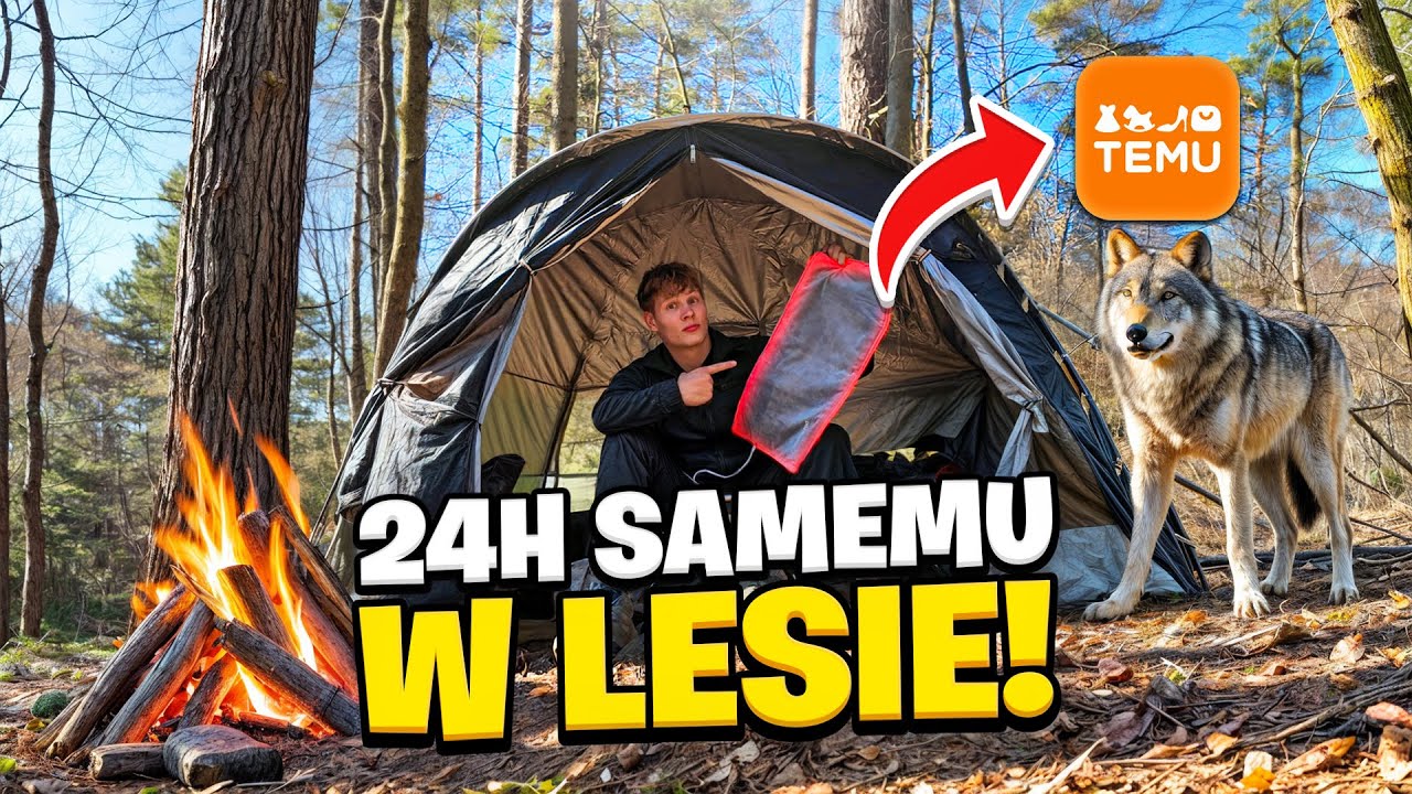PRZETRWAŁEM 24 GODZINY SAM W LESIE! - TEST SPRZĘTU Z TEMU