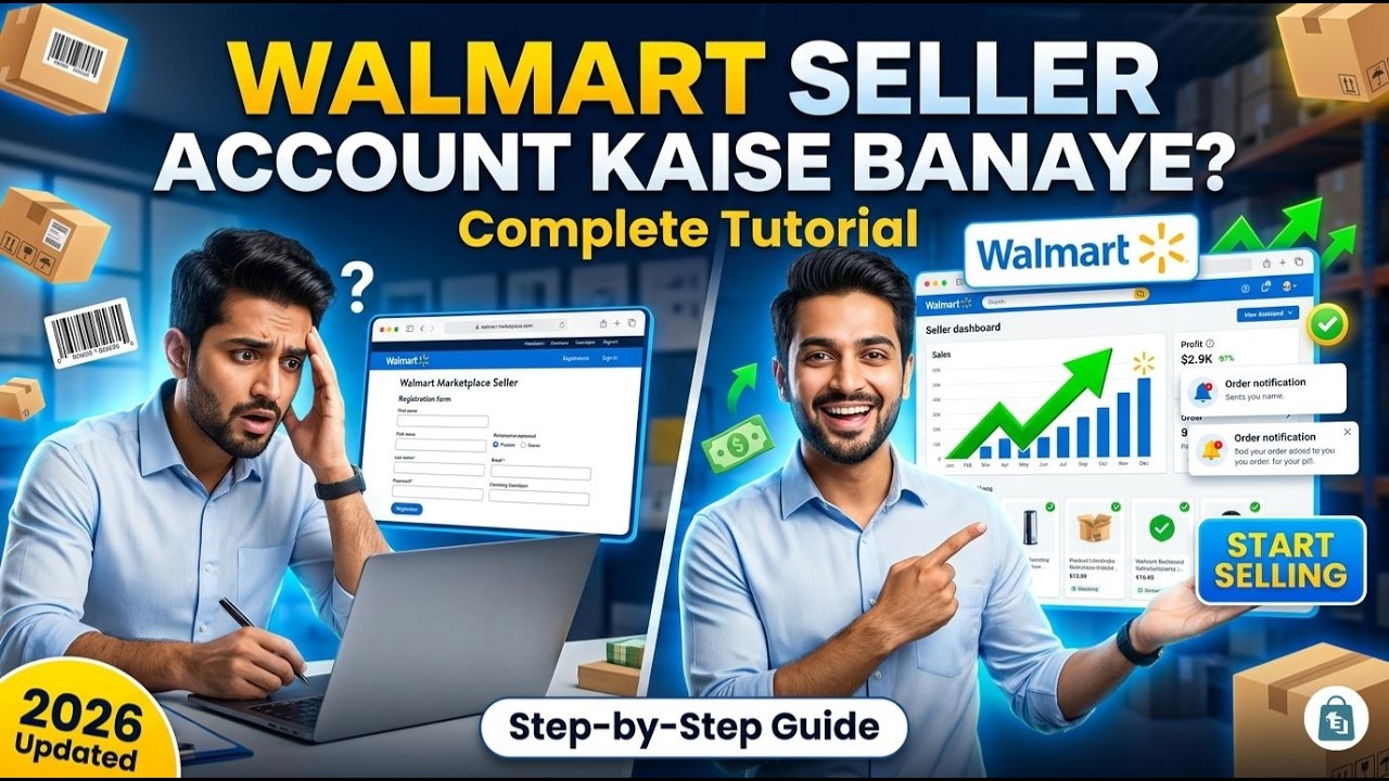 Как создать аккаунт продавца в Walmart | Пошаговое руководство для начинающих на хинди