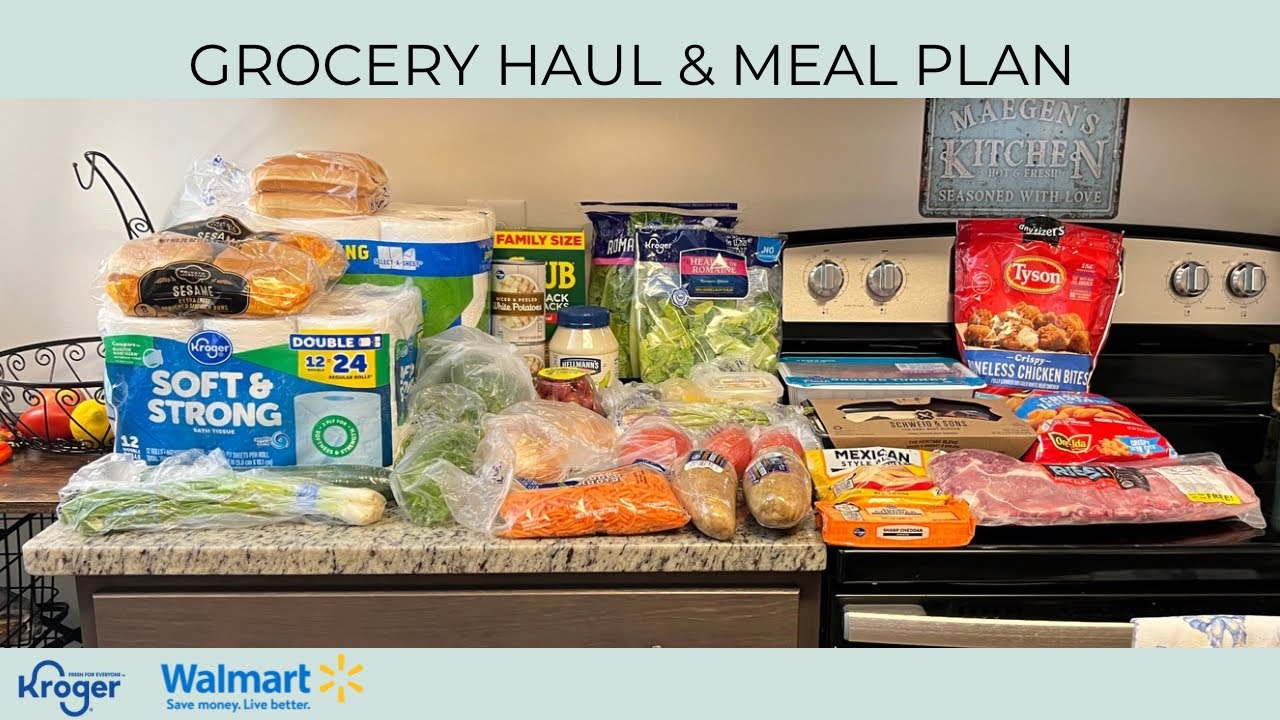 I'M BACK WITH A GROCERY HAUL & MEAL PLAN | BUDGET FRIENDLY  | KROGER | WALMART | DINNER MENU IDEAS