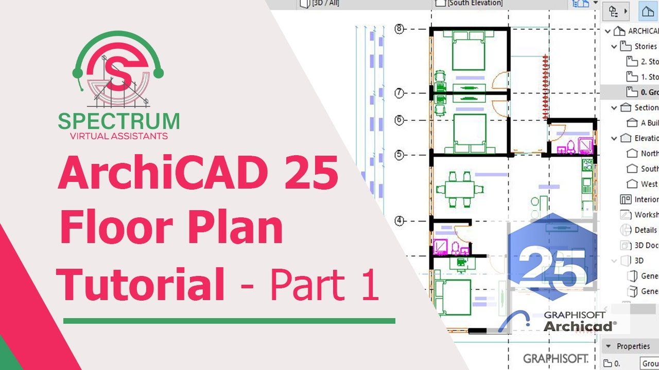 ArchiCAD 25 &mdash; Как нарисовать план этажа в ArchiCAD 25. Учебное пособие для начинающих [Часть 1]