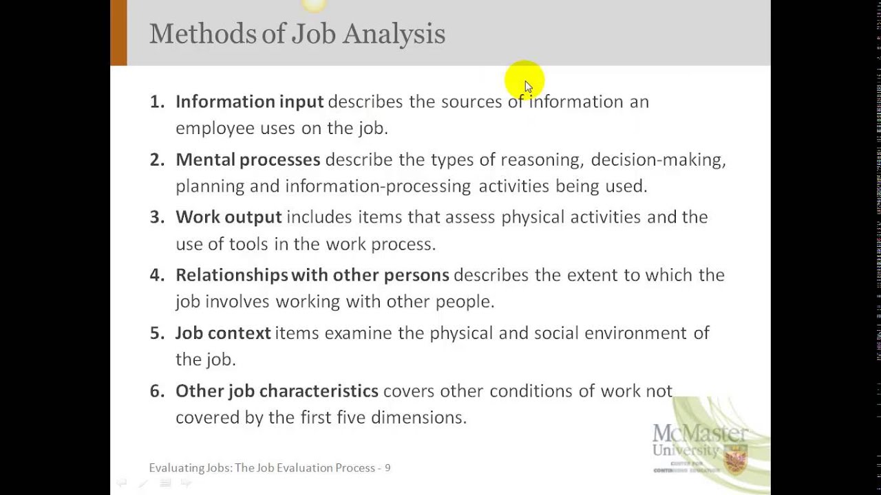 Chapter 7:  Part 1 - Job Evaluation Methods and Identifying Job Families