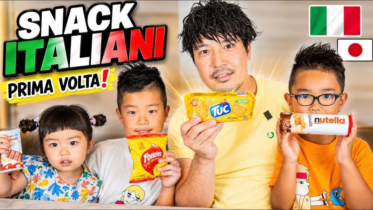 BIMBI GIAPPONESI ASSAGGIANO GLI SNACK ITALIANI