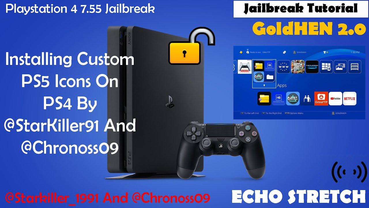Installing Custom PS5 Icons On PS4 By @StarKiller91 And @Chronoss09