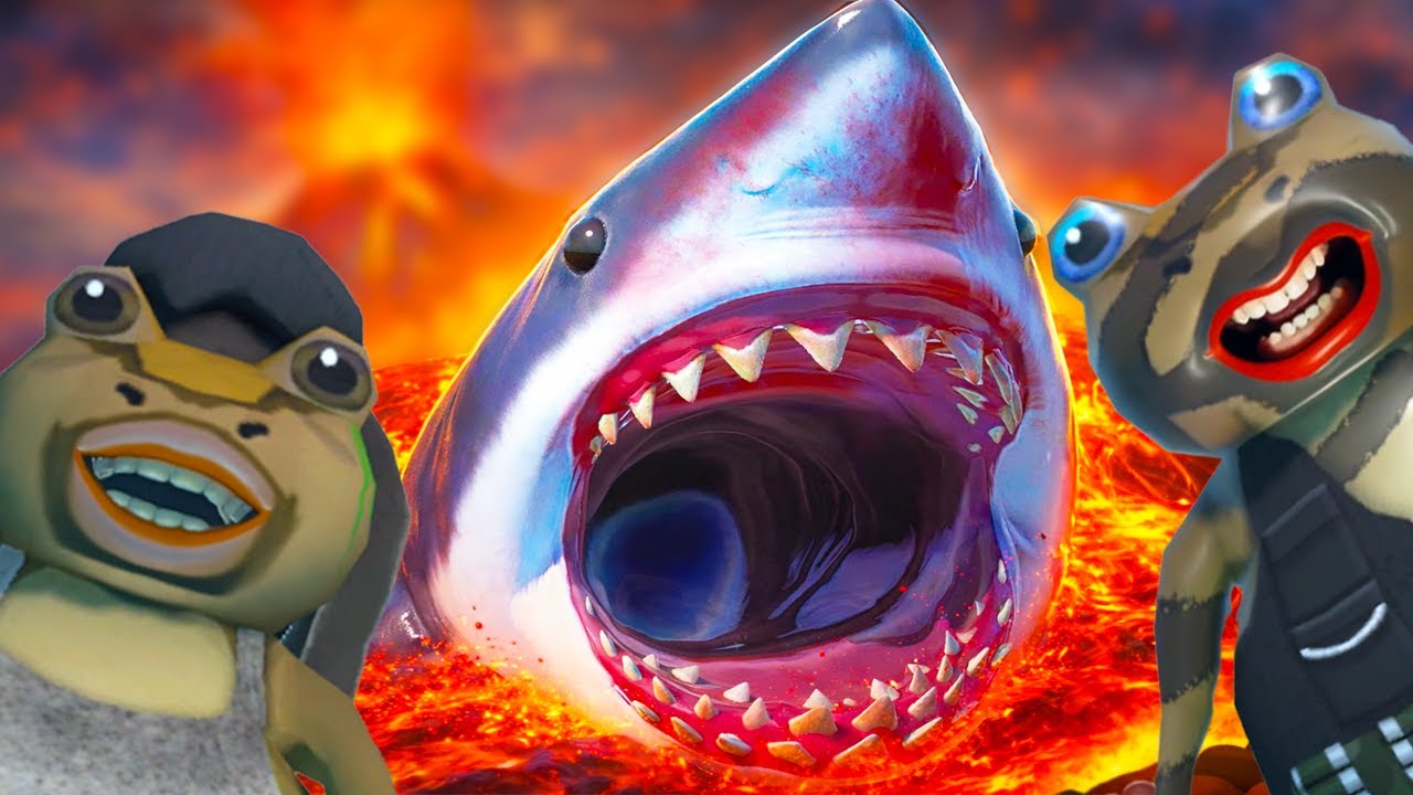 Megalodon Vs. Pungence's Volcano! The Amazing Frog 81