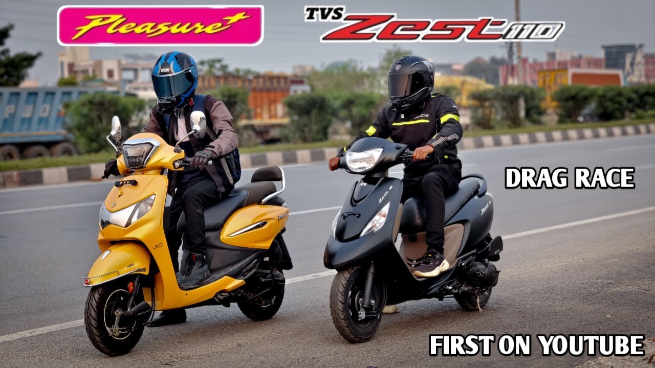 Hero Pleasure Plus Vs TVS Zest 110 | Drag Race | First On Youtube