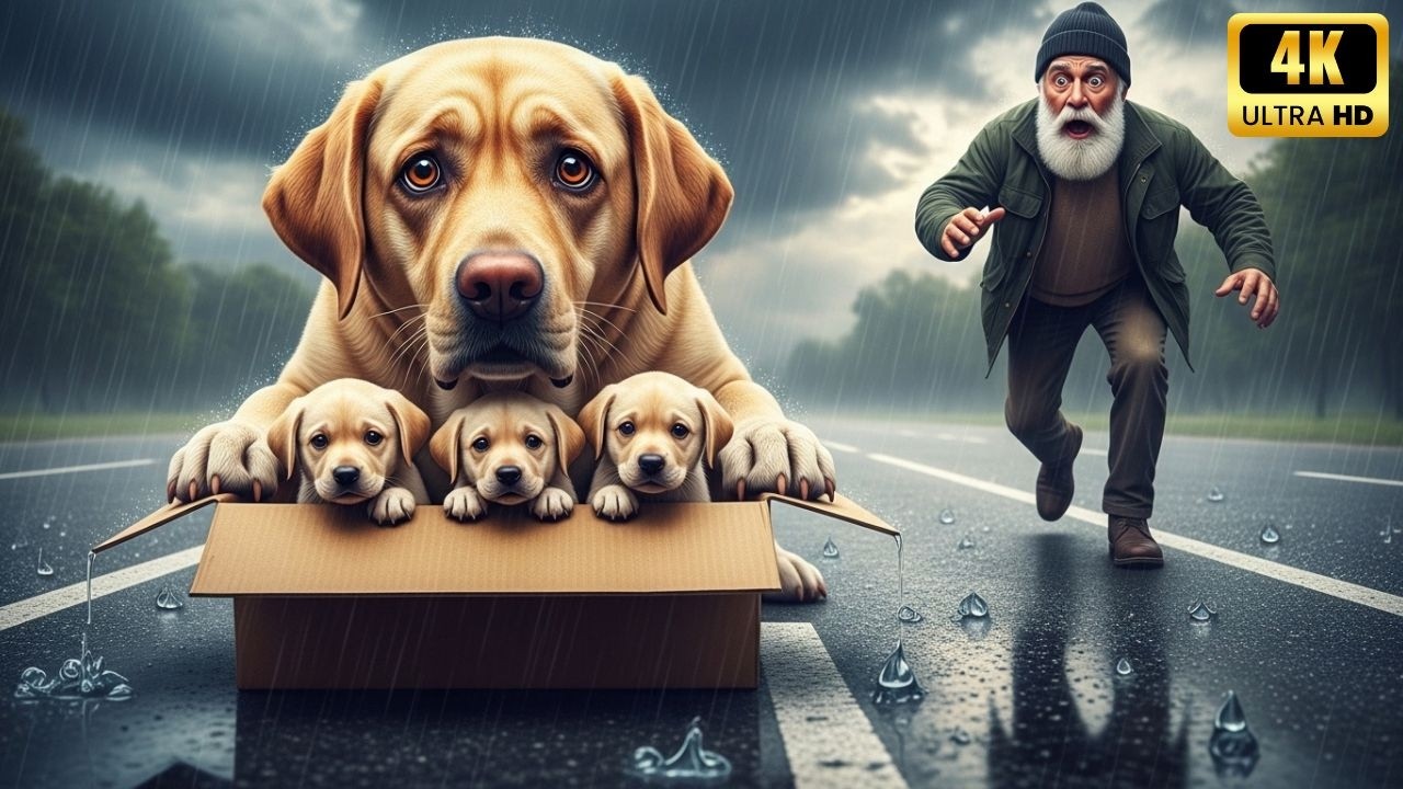 Brave Old Man Saves Abandoned Mother Dog and Puppies in Heavy Rain 🐶 | Heartwarming Rescue