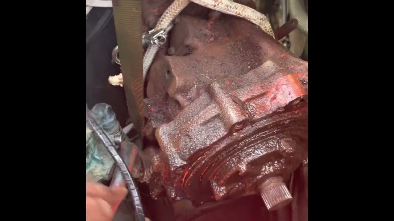 Taking out a Borg Warner Velvet Drive transmission from a Tartan 37 sailboat