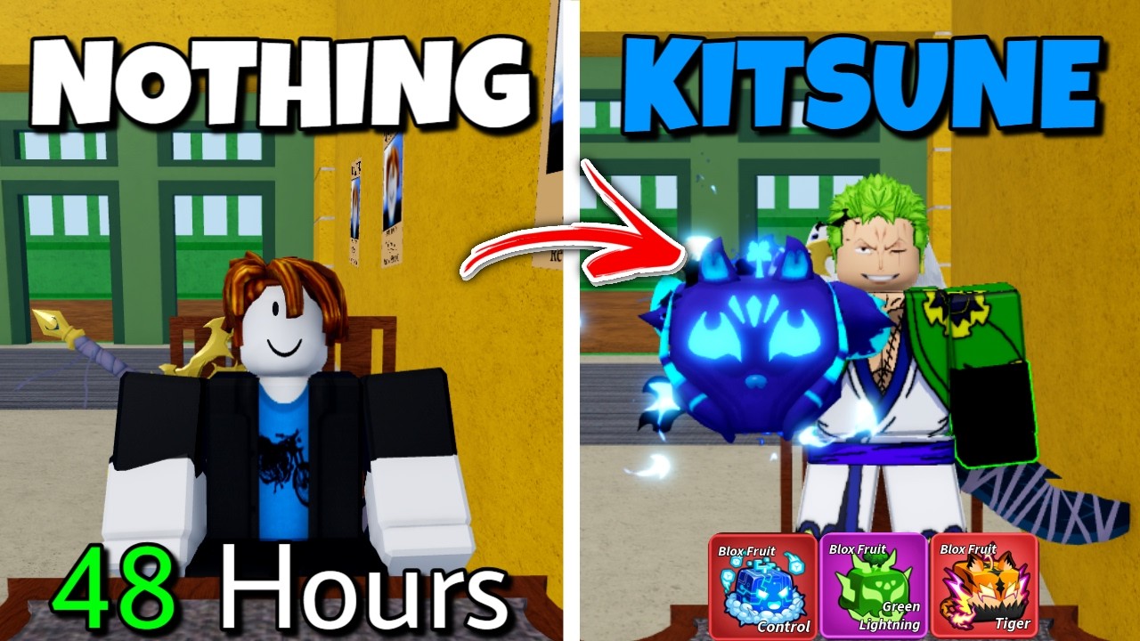 ОТ НИЧЕГО ДО ФРУКТА KITSUNE ЗА 48 ЧАСОВ&hellip; (Blox Fruits)
