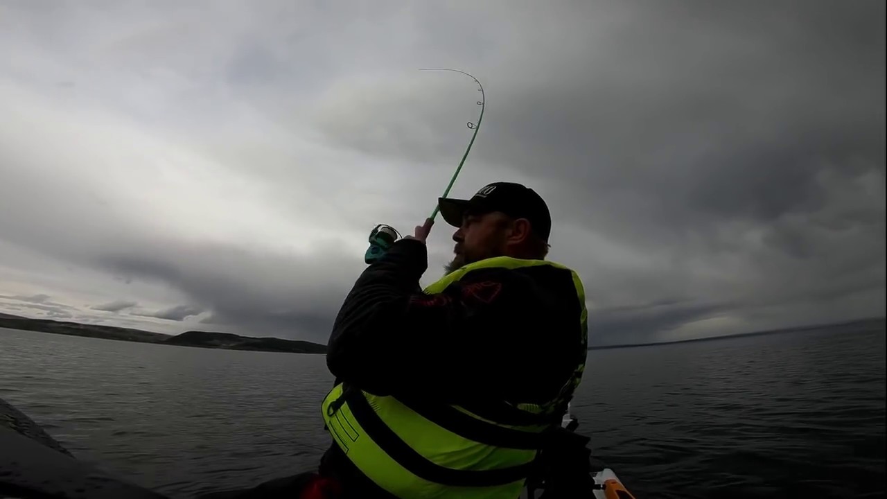 &Oslash;rretfiske- Mj&oslash;sa 1. mai Jerkfiske etter &oslash;rret. Spinnfishing after Trout With a seadoo.