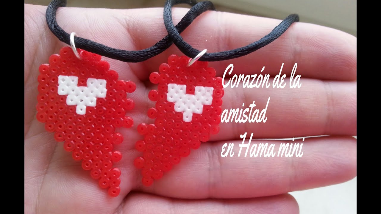 Corazon de la amistad (San Valentin) Hama bead mini (perler beads) (tutorial)