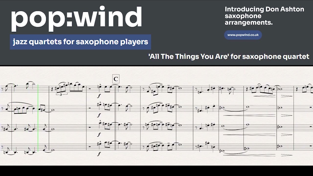 All The Things You Are - Don Ashton arrangement for saxophone quartet