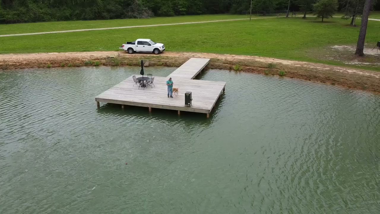DRONE VIDEO: Automatic Fish Feeding