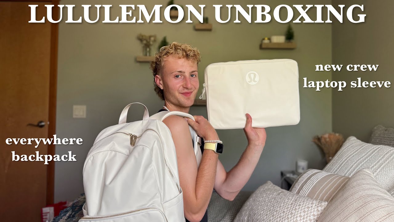 LULULEMON IVORY EVERYWHERE BACKPACK AND NEW CREW LAPTOP SLEEVE | unboxing, testing, my thoughts