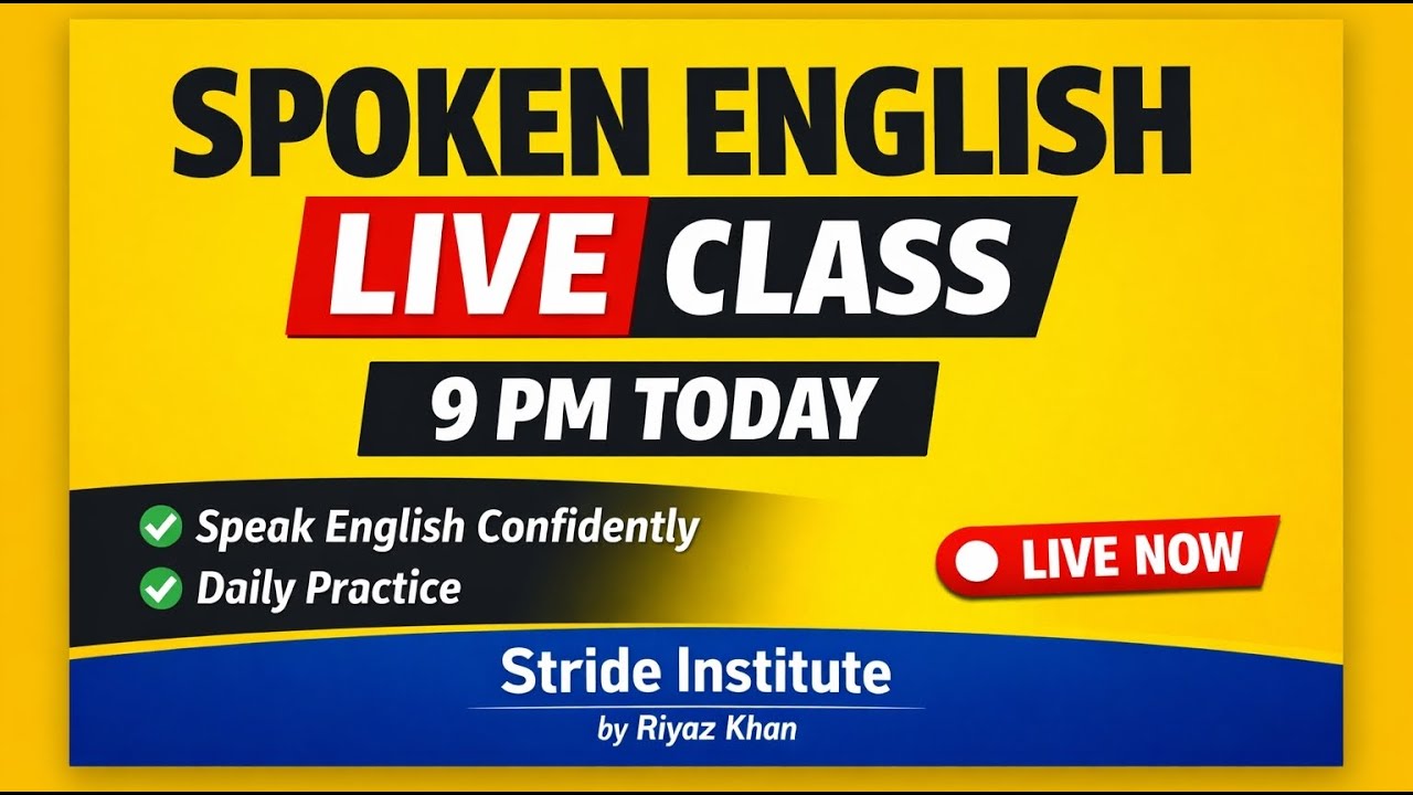 Spoken English Live Class 🔴 | Learn English Fluently | 9 PM Today
