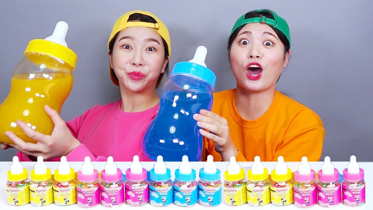 Nước uống thạch kẹo chai lớn Mukbang DONA