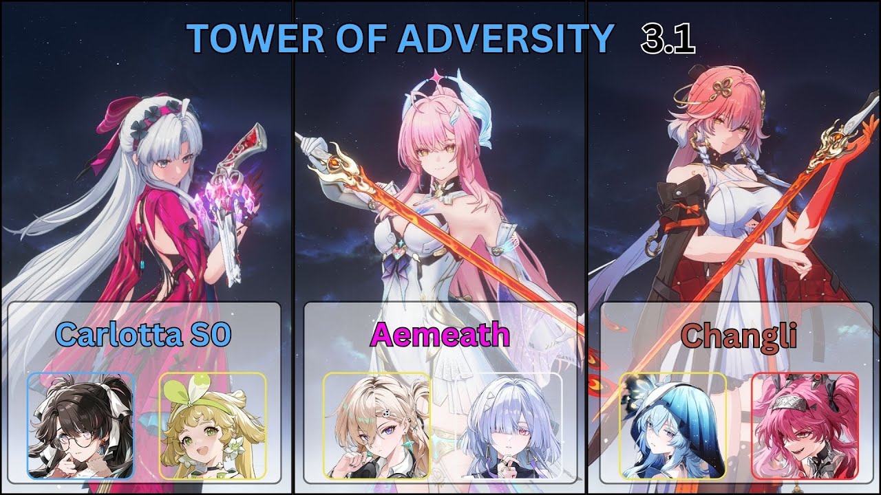 ToA 3.1 run /Aemeath, Carlotta, Changli / Wuthering Waves