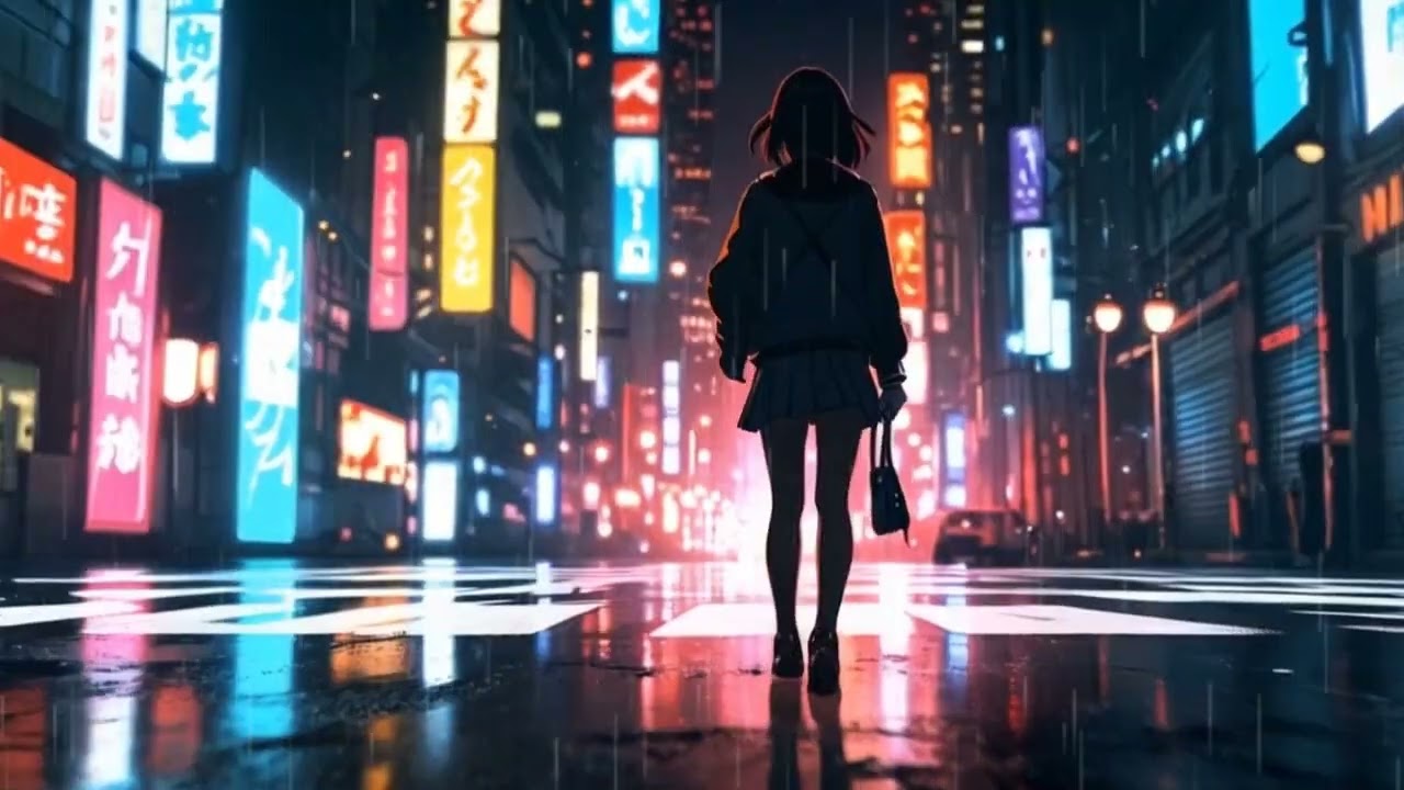 Wandering Through Neon Streets 🌌 🚶‍♀️lofi part 1 