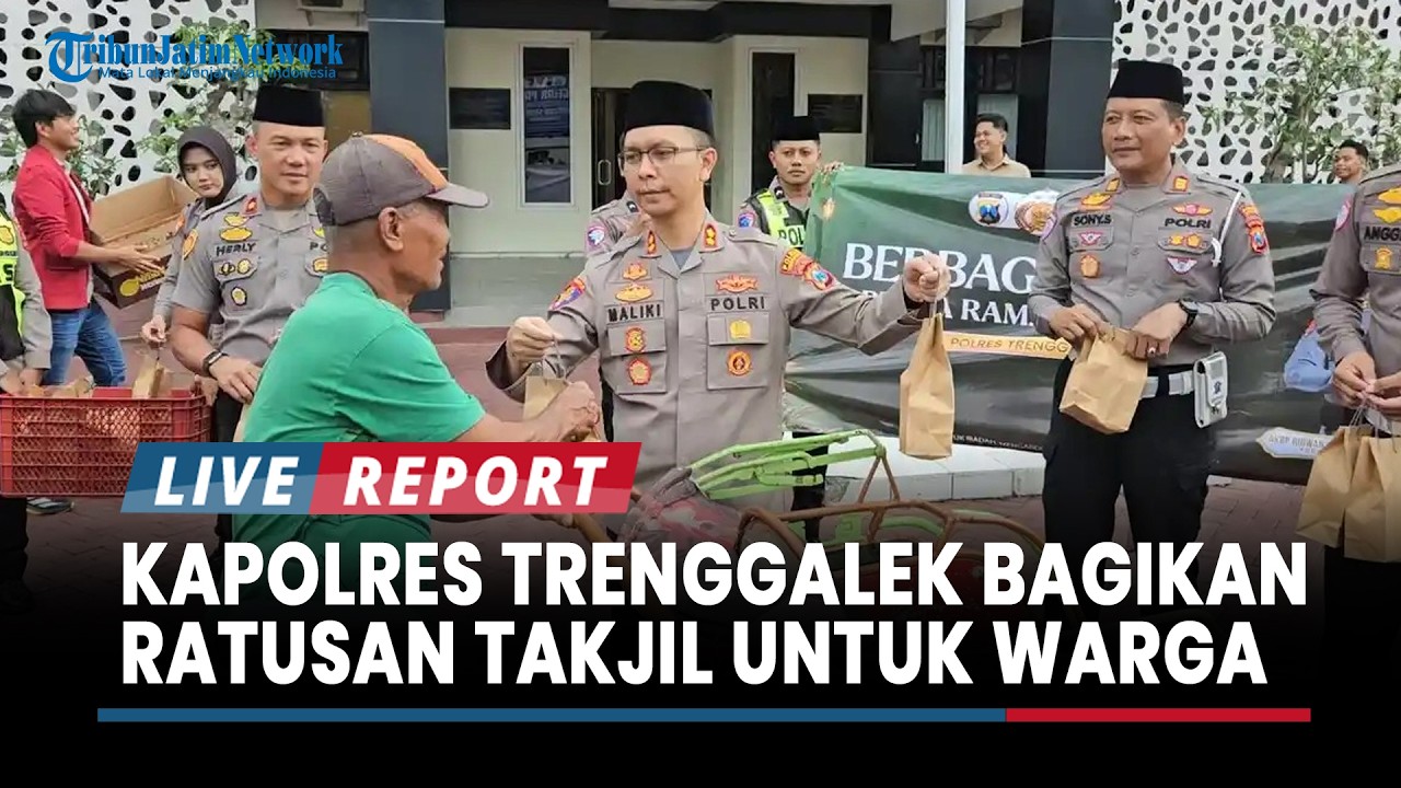 Ratusan Takjil Dibagikan, Kapolres Trenggalek Ajak Warga Sahur Tanpa Sound Berlebihan