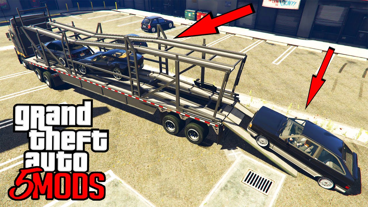 Novo Caminhão Cegonha no GTA 5! Levando os Carros para o Encontro de Rebaixados - GTA 5 MODS