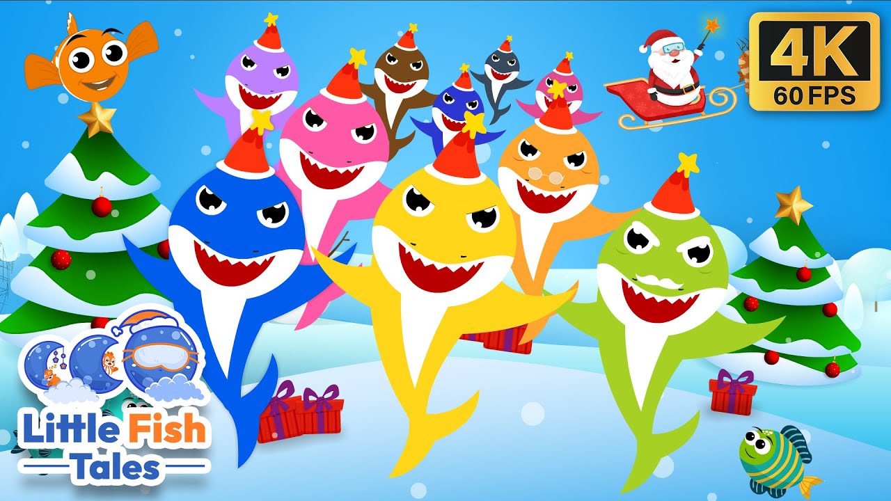 Christmas Sharks + More Baby Shark Christmas Songs | Little Fish Tales | #christmas