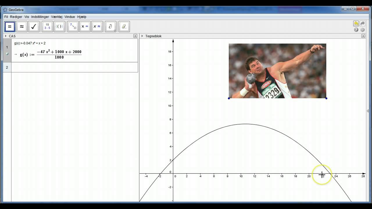 GeoGebra - CAS-løsning af 2. gradsligning