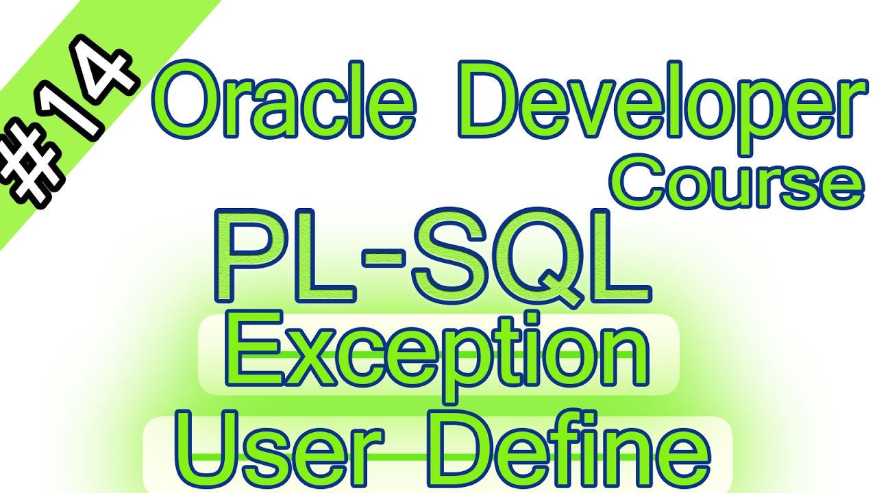 14 - Oracle PL /SQL Arabic Course  user-defined Exception اوراكل  ديفلوبر