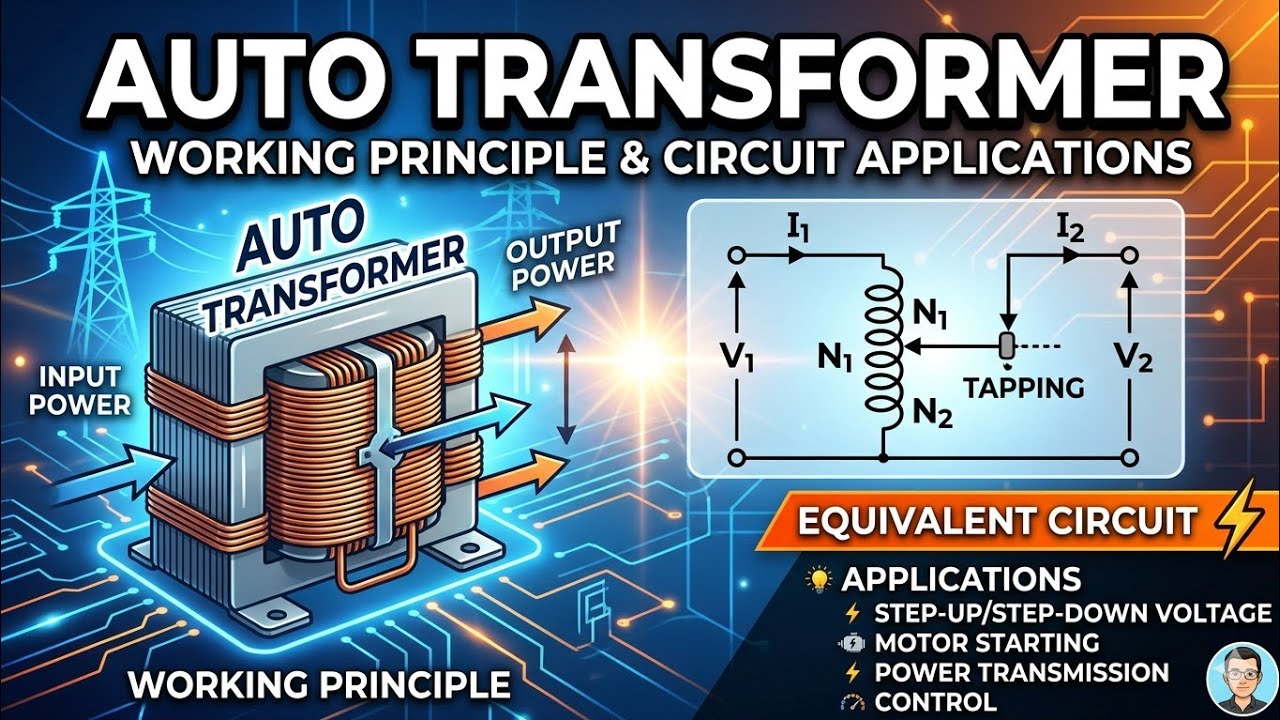Auto Transformer Working Principle Equivalent Circuit and Applications @JitendraSingh0786 