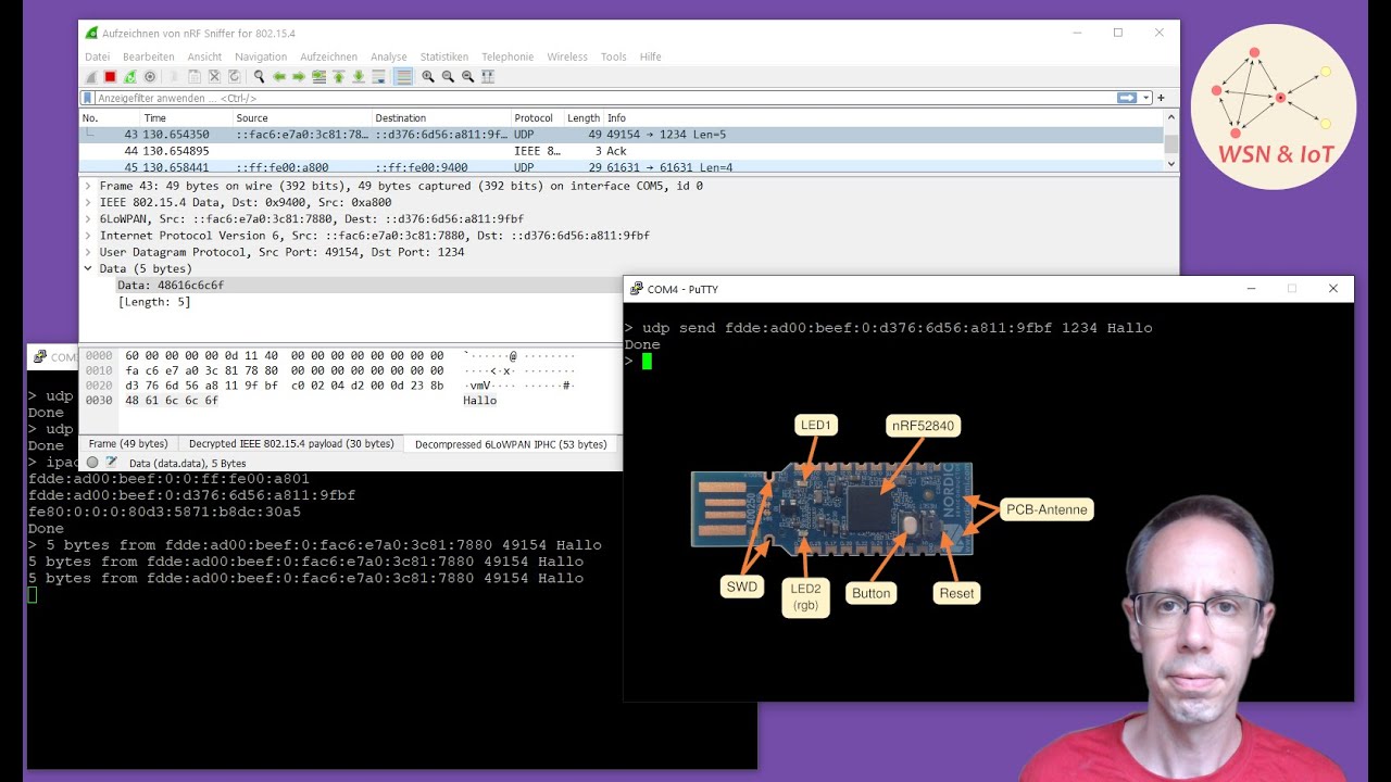 Технология потоковой сети - 03 Анализ пакетов IEEE 802.15.4 (Thread и ZigBee) с помощью Wireshark