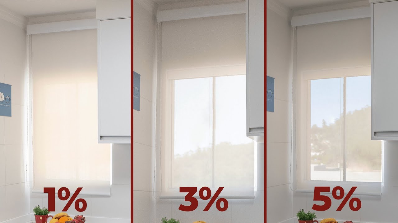 Diferença entre as Persianas Rolô Tela Solar 1%,3% e 5% | Fácil Persianas