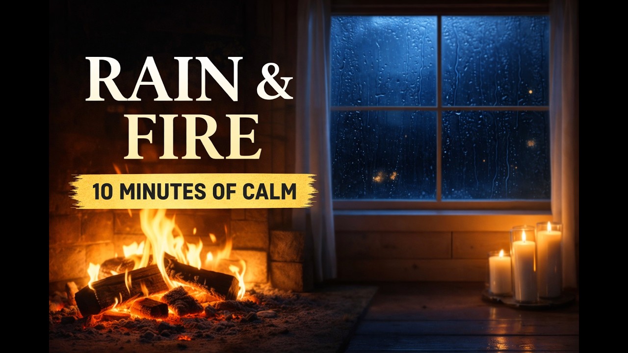 Rain Outside, Fire Inside 🔥🌧️ | 10 Minutes of Cozy Calm & Deep Relaxation
