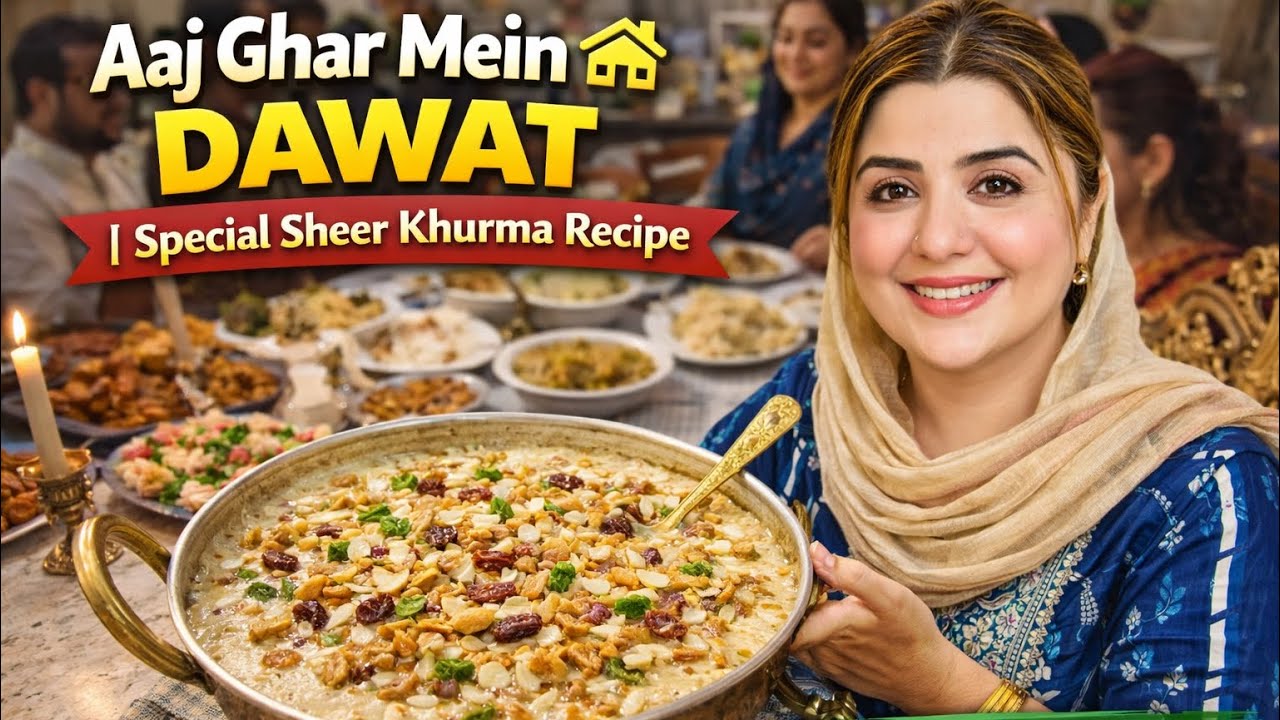 Aaj Ghar Mein Dawat 🏠 | Special Sheer Khurma Recipe | Real Daily Life Vlog 😍@Afshanyasirvlog 