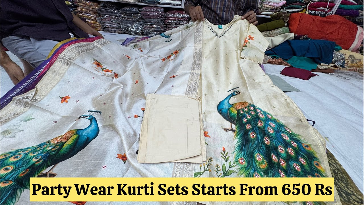 Just 650rs!! Chickpet Bangalore Wholesale Party wear kurti sets | Single Piece Courier Available